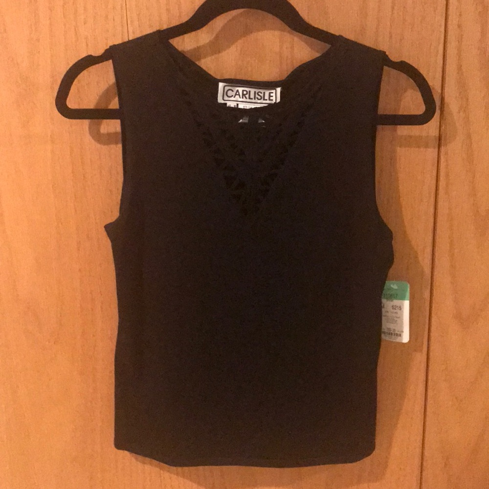 Carlisle Black Silk Blend Tank Sz M NWT